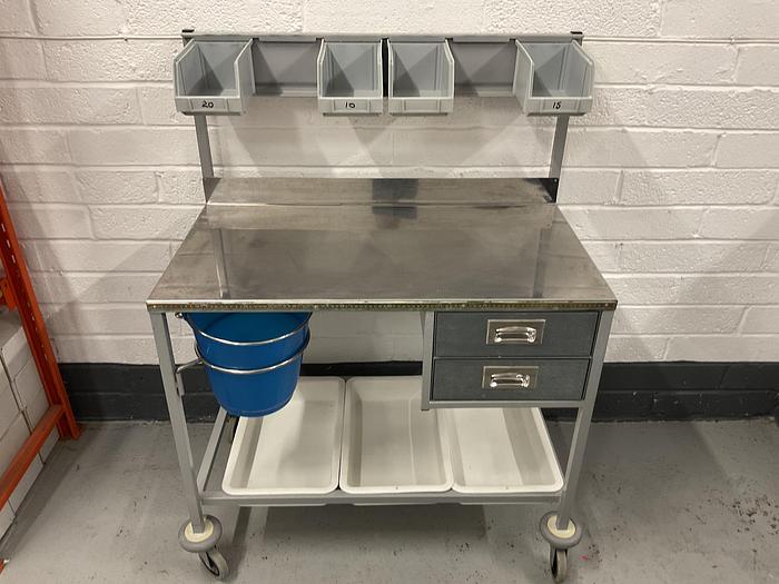 Used Trolley stainless steel top 980 x 560mm