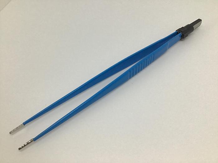 Forceps Diathermy Bipolar 1.5mm tip Straight Blue Coating 178mm 